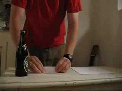 紙でビール瓶の栓を抜く方法！